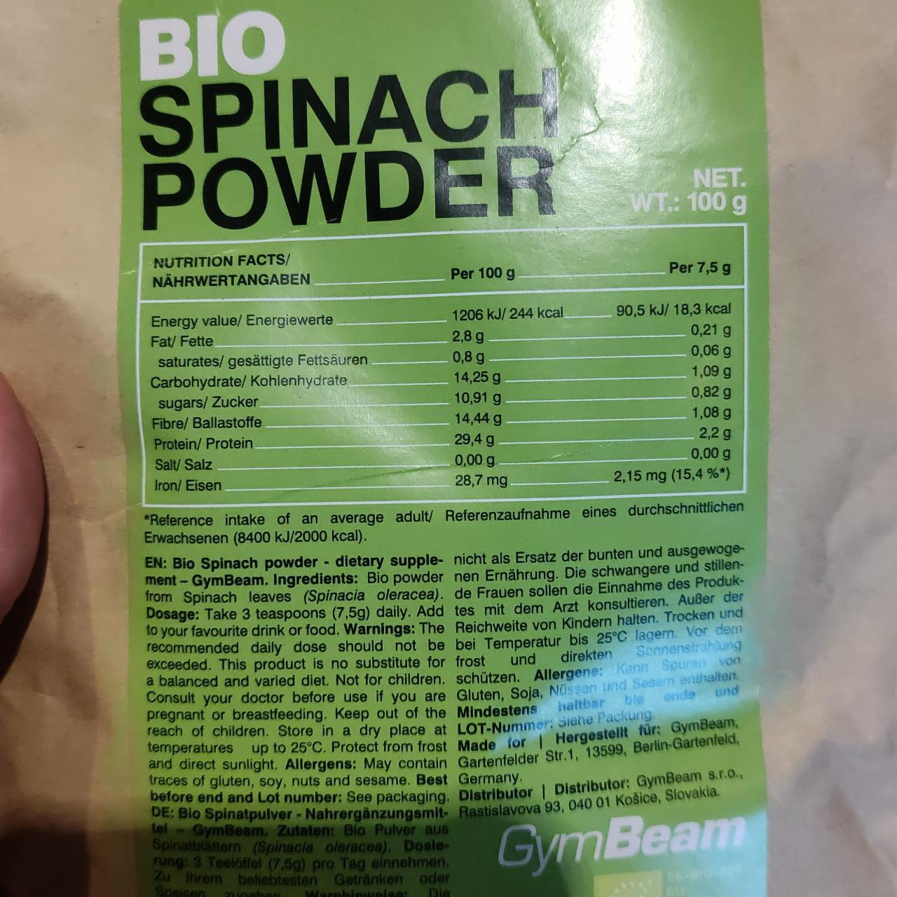 Fotografie - Bio spinach powder