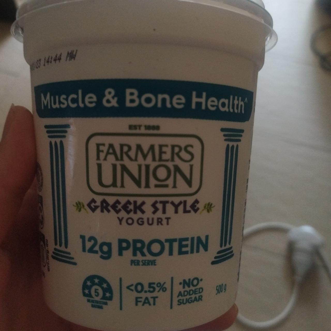 Fotografie - Greek Style Yoghurt 12 g protein Farmers Union