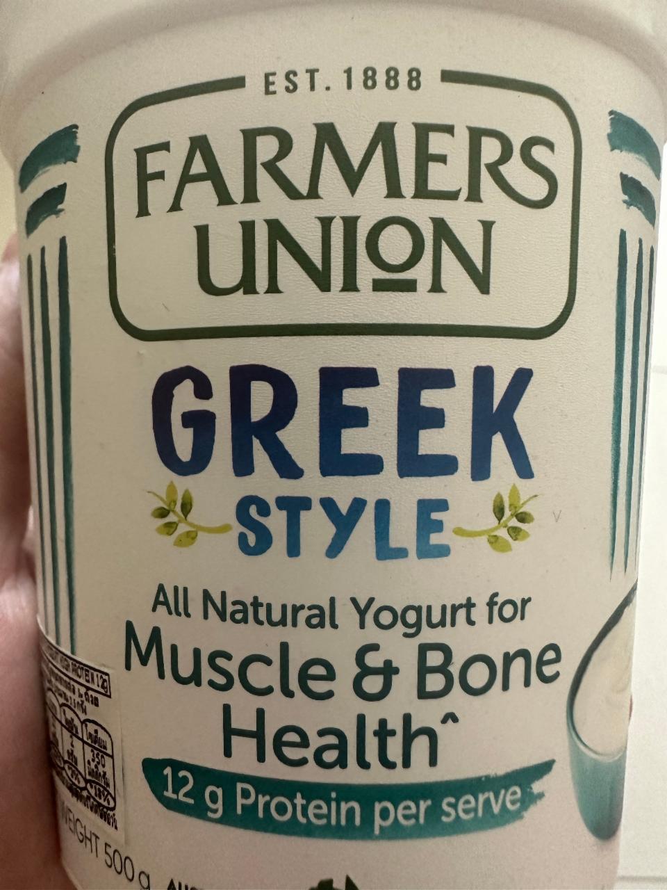 Fotografie - Greek Style Yoghurt 12 g protein Farmers Union
