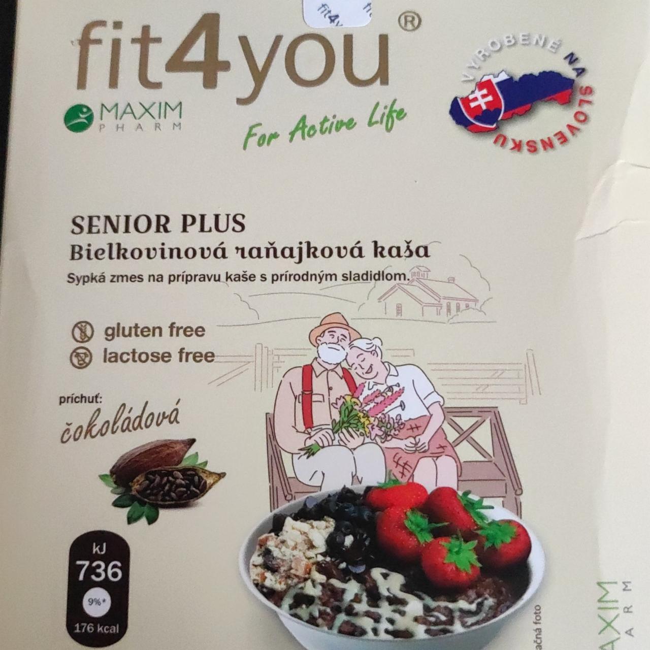 Fotografie - Senior plus bielkovinová raňajková kaša čokoládová Fit4you