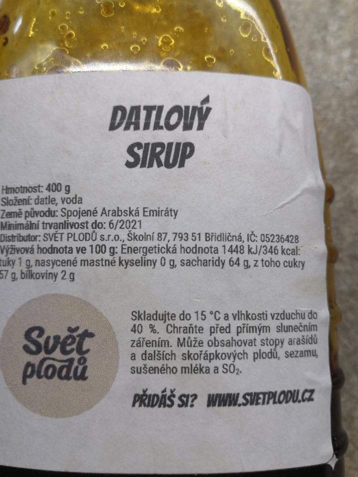 Fotografie - Datlovy sirup Svet plodu