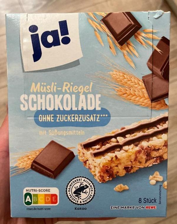 Fotografie - Müsli-Riegel Schokolade Ohne Zuckerzusatz Ja!