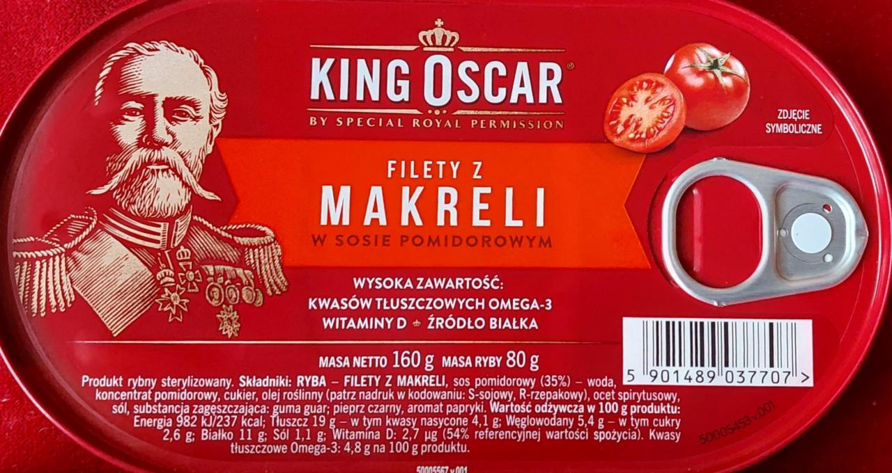 Fotografie - Filety z makreli w sosie pomidorowym King Oscar