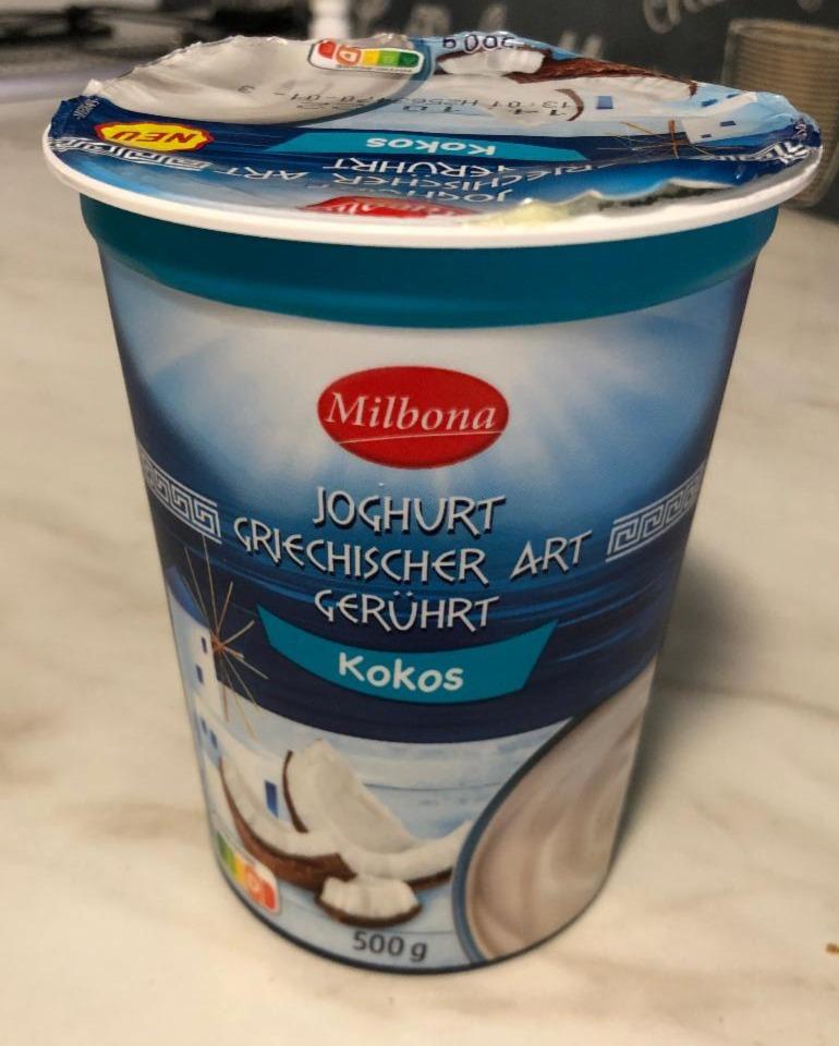 Joghurt griechischer Art Gerührt Kokos Milbona - kalórie, kJ a nutričné ...