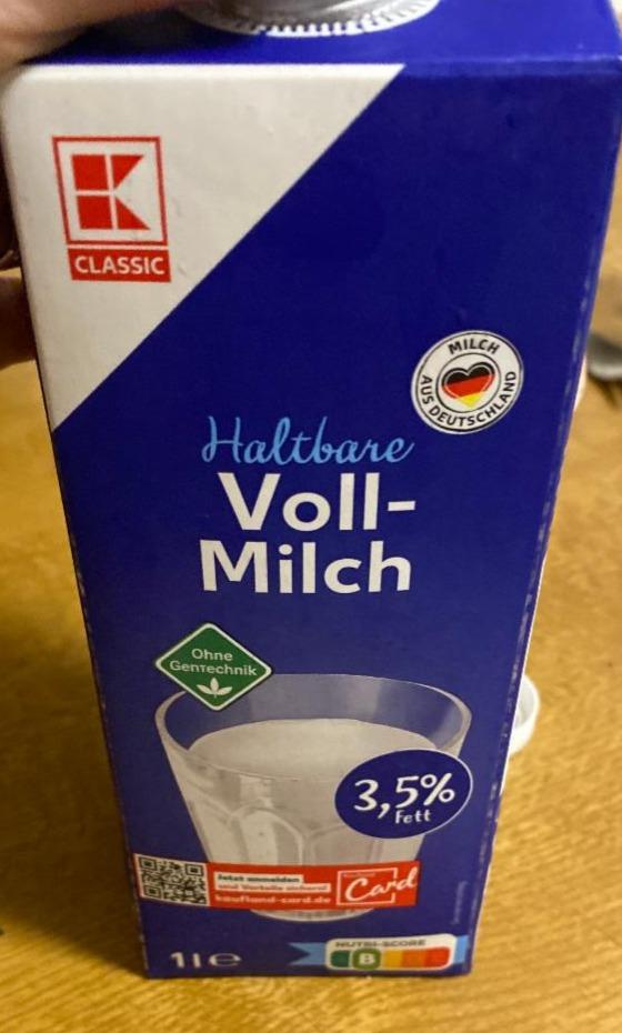 Fotografie - Vollmilch 3,5% K-Classic