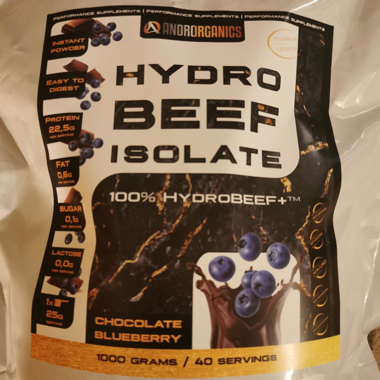 Fotografie - Hydro beef Isolate Chocolate Blueberry Androrganics