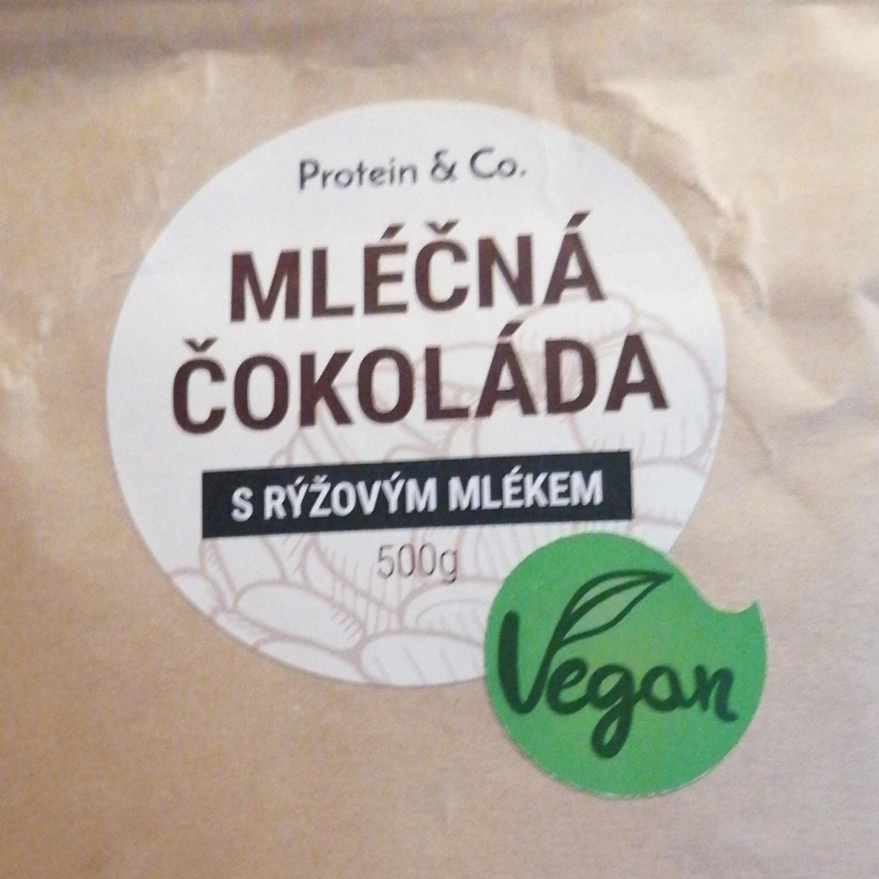 Fotografie - Mléčná čokoláda s rýžovým mlékem Protein & Co.