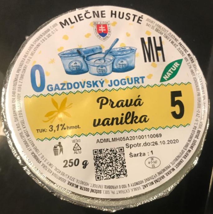 Fotografie - Gazdovský jogurt Pravá vanilka MH Farmfoods