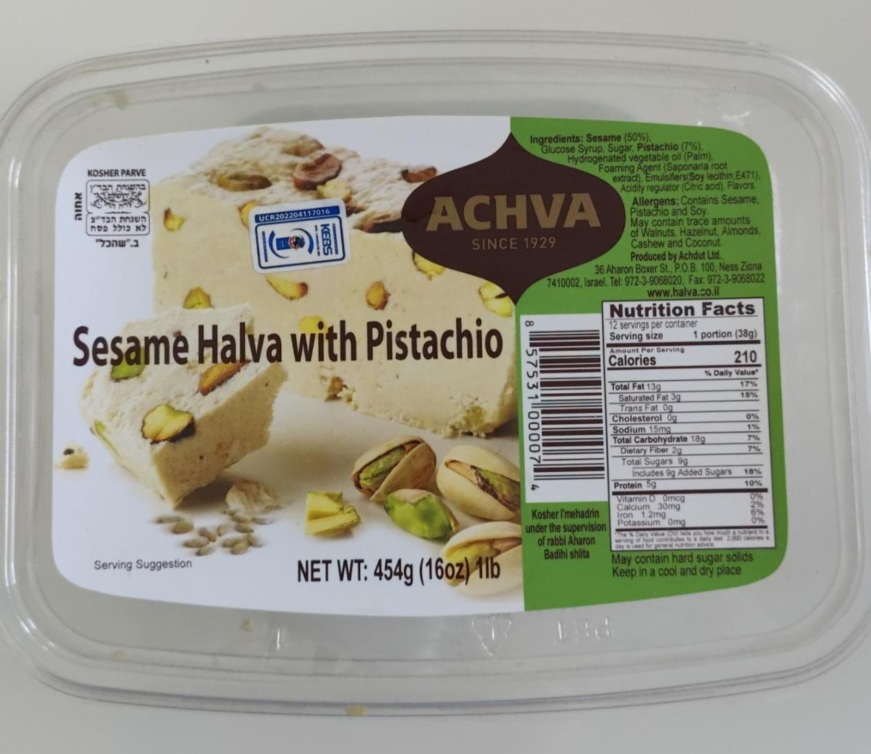 Fotografie - Sesame Halva with Pistachio Achva