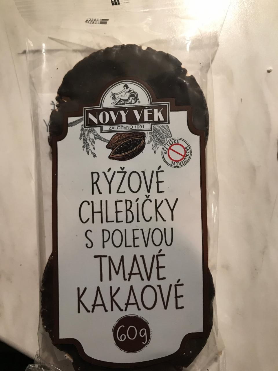 Fotografie - Rýžové chlebíčky s polevou tmavé kakaové Nový věk