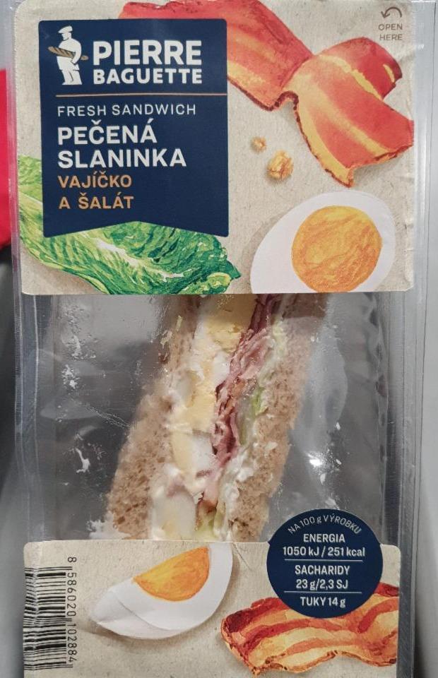 Fotografie - Pečená slaninka Vajíčko a šalát Pierre Baguette Fresh Sandwich