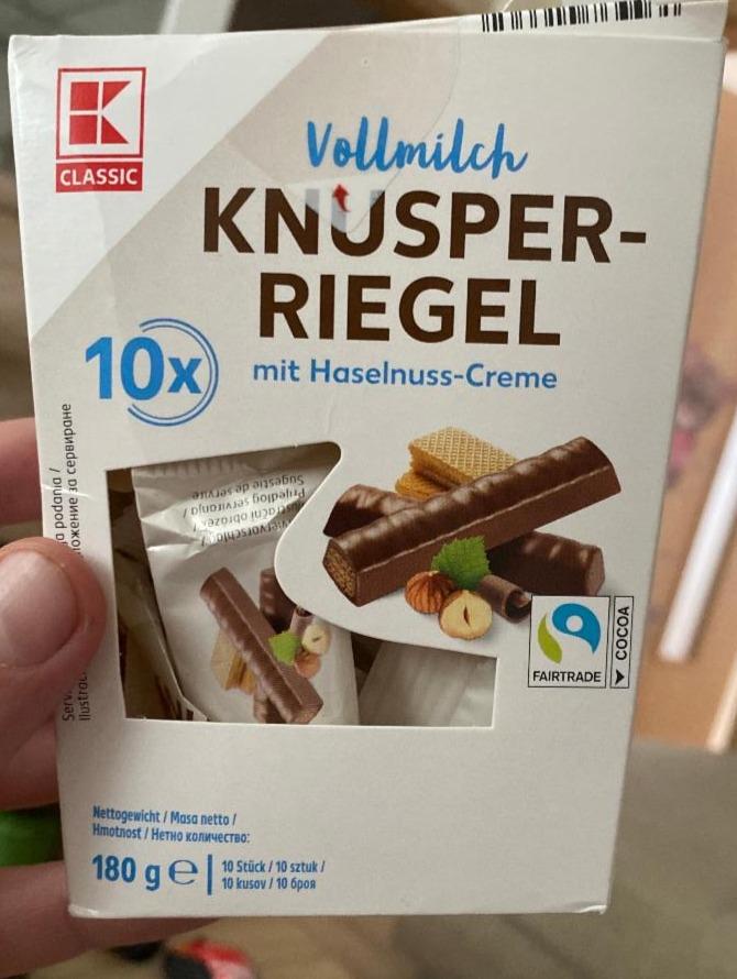 Fotografie - Knusper-Riegel mit Haselnuss-creme K-Classic