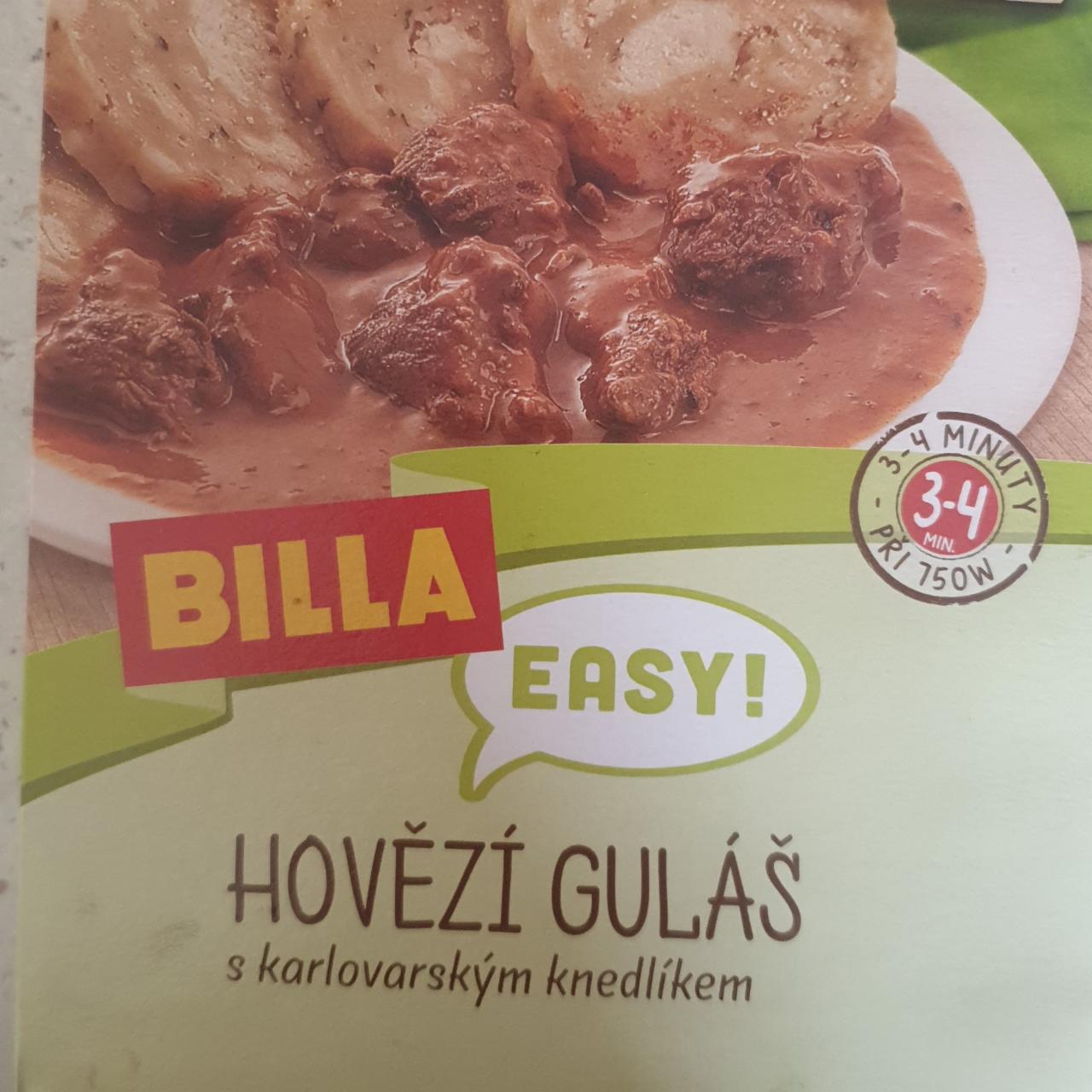 Fotografie - hovadzi gulaš billa easy