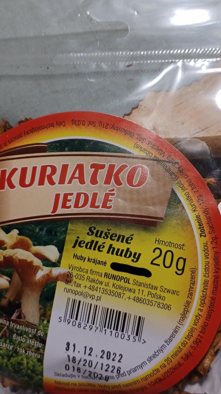 Fotografie - Sušené jedlé huby Kuriatko