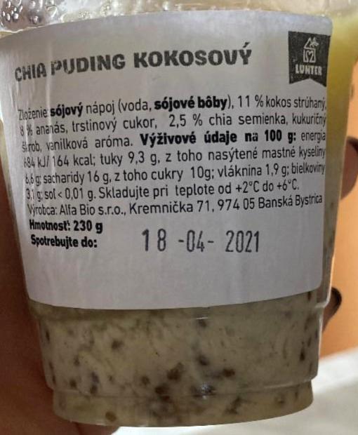 Fotografie - CHIA PUDING KOKOSOVÝ LUNTER