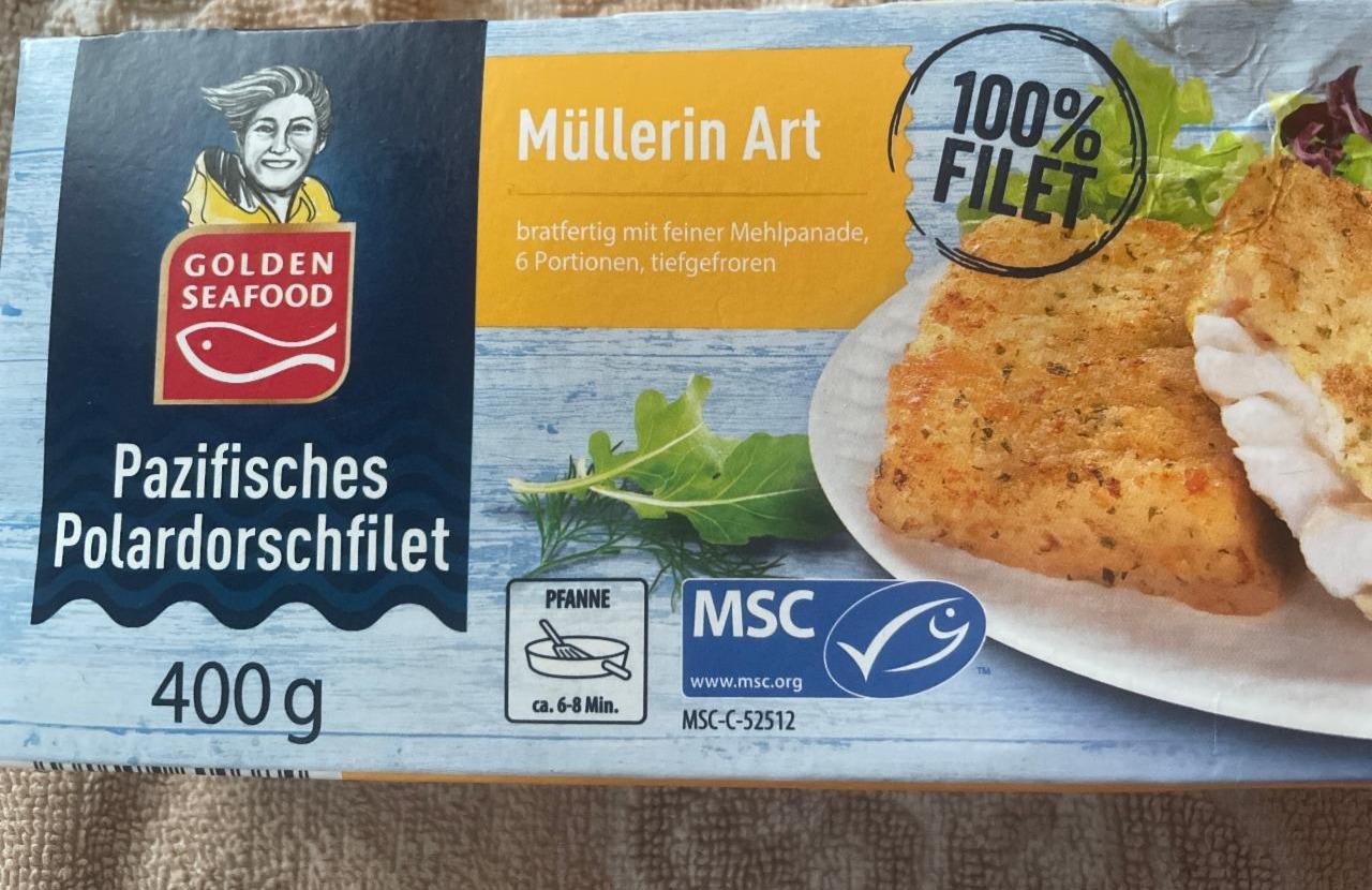 Fotografie - Pazifisches polardorschfilet Müllerin Art Golden Seafood