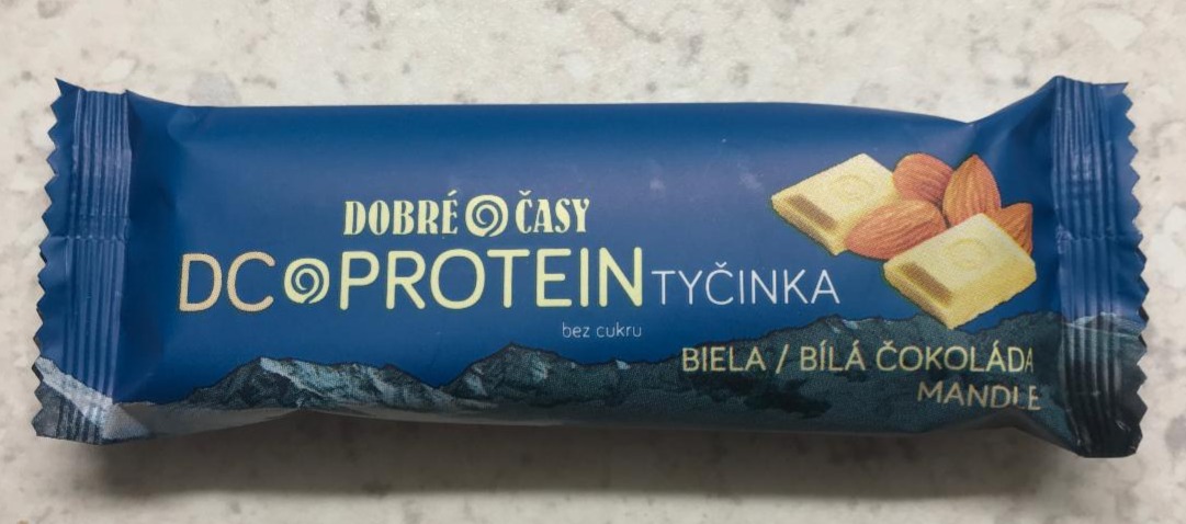 Fotografie - Dobré časy DC Protein tyčinka Biela čokoláda Mandle