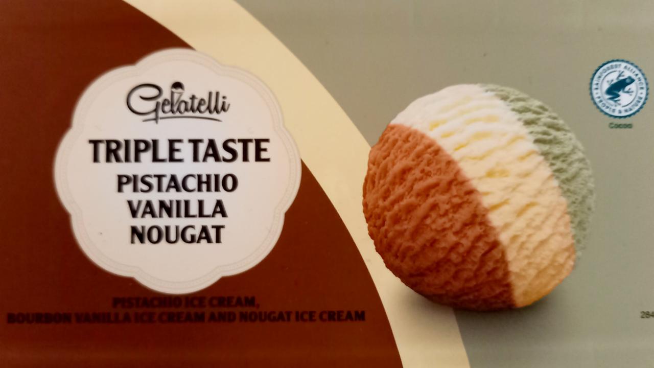 Fotografie - Gelatelli Triple taste - pistachio, bourbon vanilla & nougat
