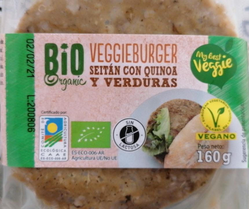 Fotografie - BIO Organic Veggieburger seitan con quinoa y verduras