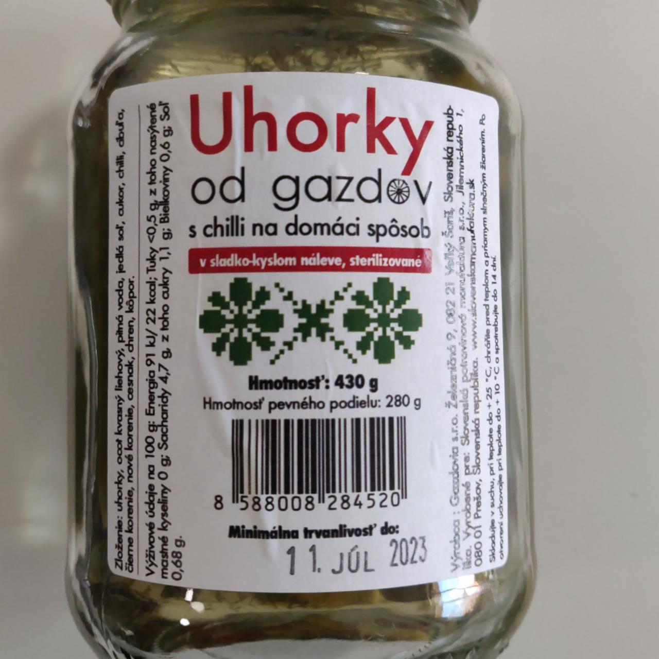 Fotografie - Uhorky od gazdov s chilli na domáci spôsob