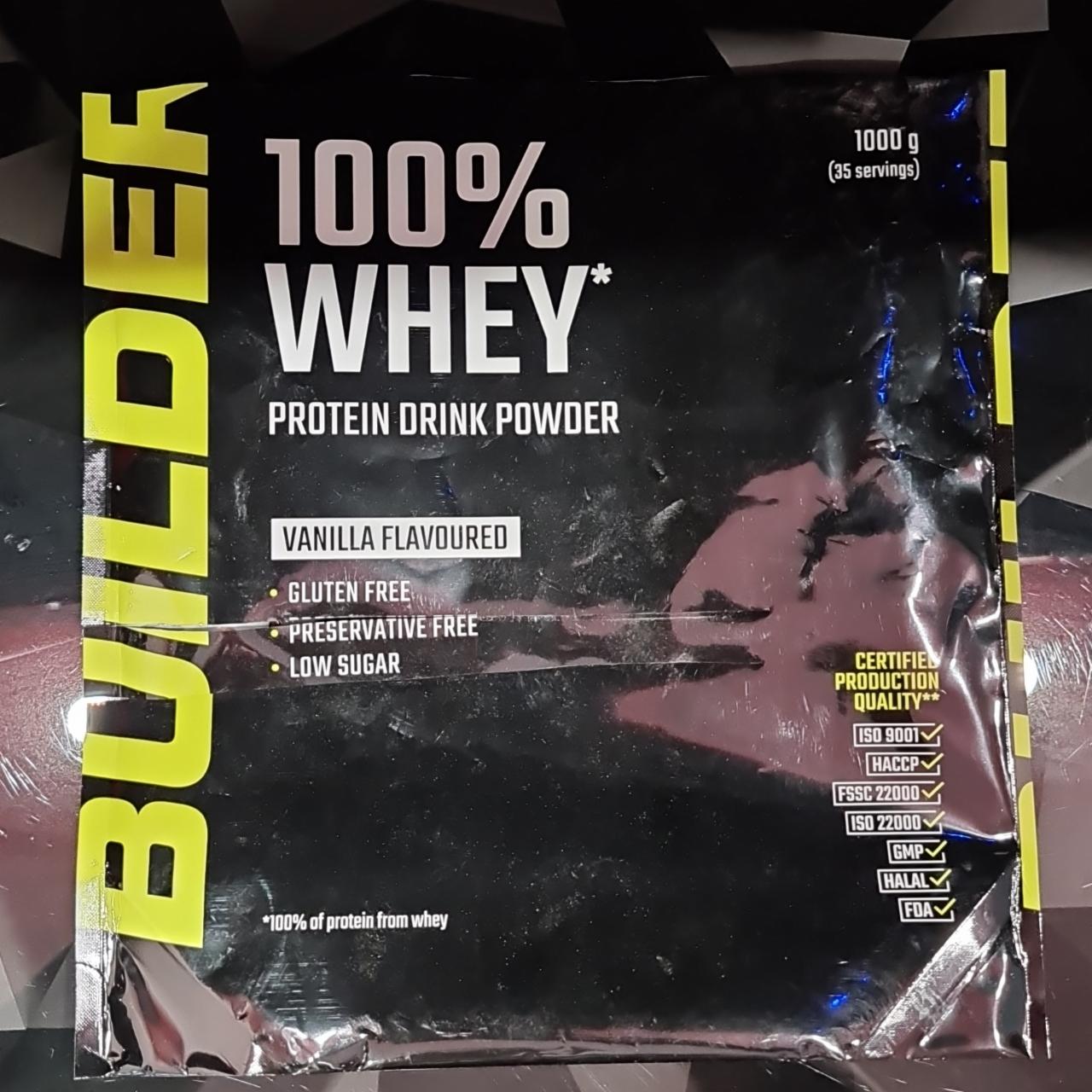 Fotografie - 100% Whey protein drink powder vanilla Builder