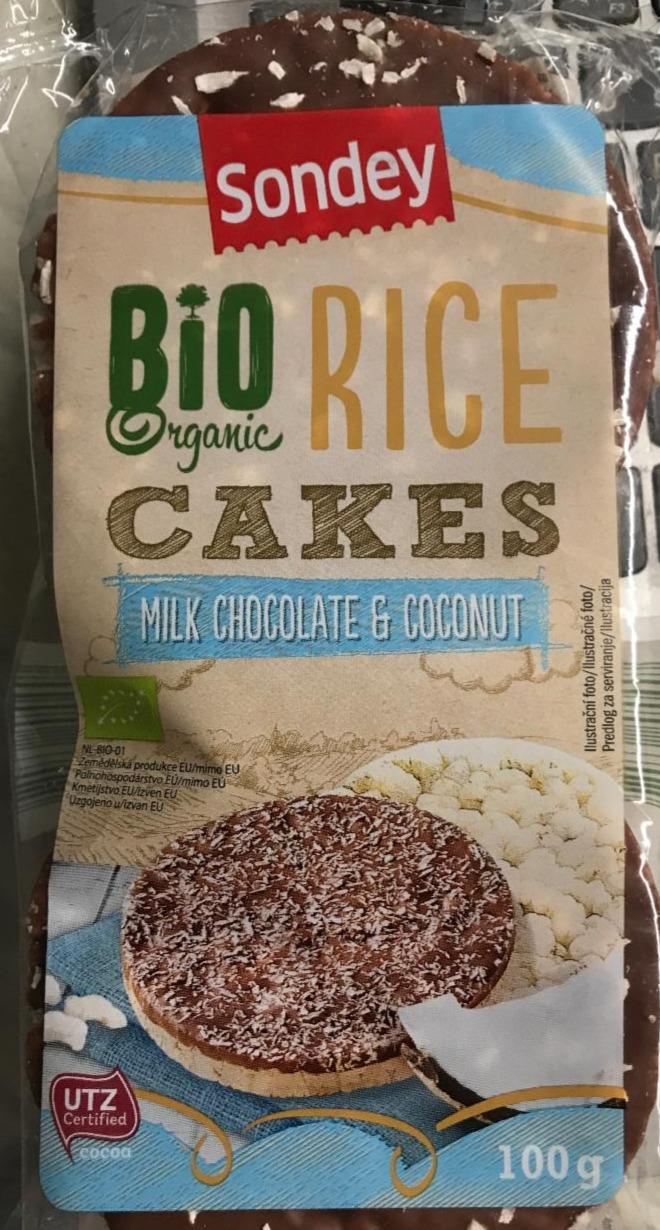Fotografie - Rice cakes Milk chocolate & Coconut Bio Organic Sondey