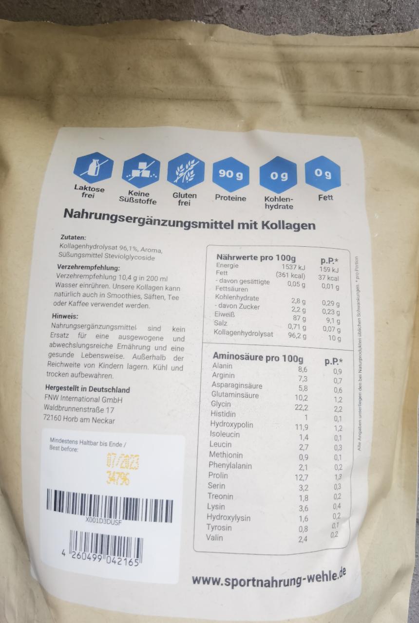 Fotografie - Collagen Hydrolysate Wehle Sports