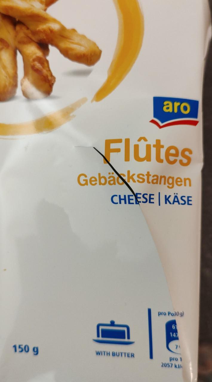 Fotografie - Flûtes máslové trvanlivé tyčinky se sýrem Aro