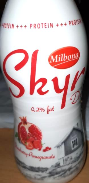 Fotografie - Skyr drink jahoda a granátové jablko Milbona