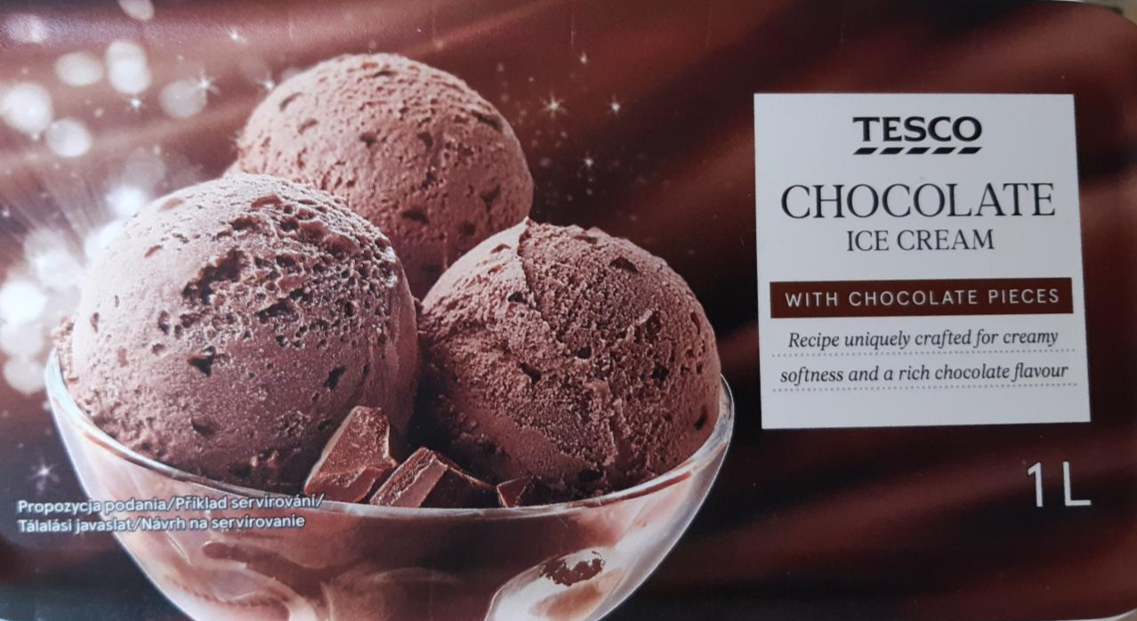 Fotografie - tesco chocolate ice cream with chocolate pieces