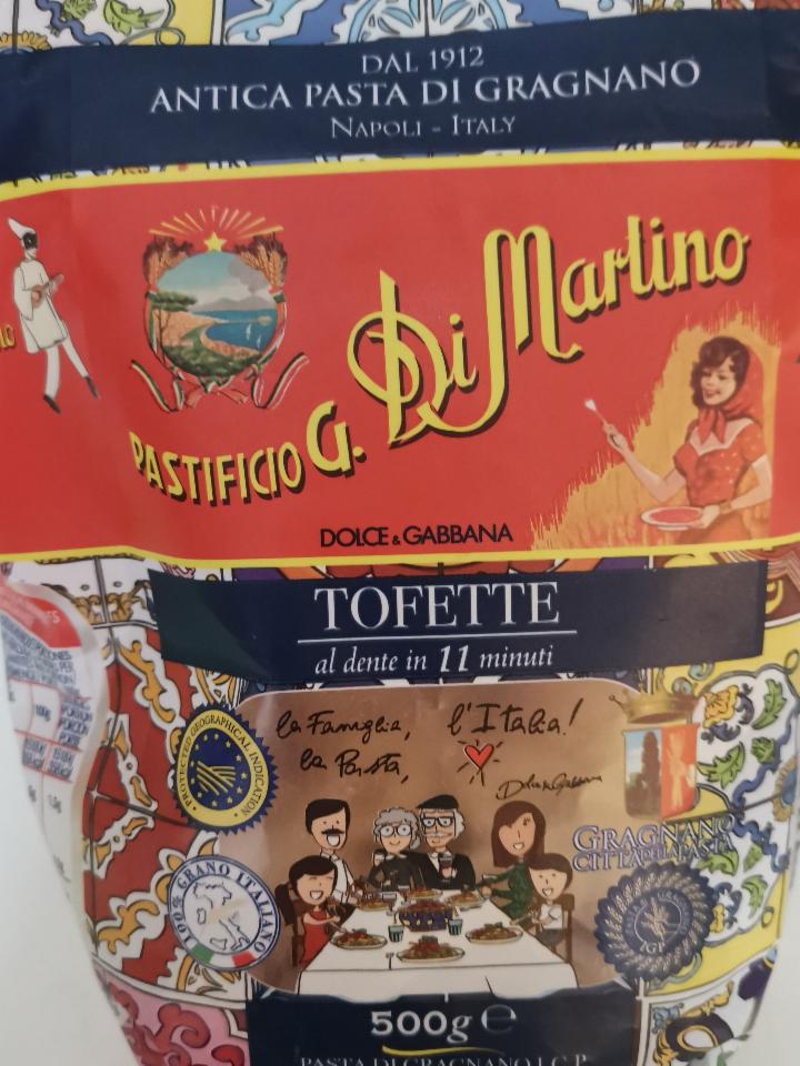 Fotografie - Dolce & Gabbana Tofette cestoviny pastificio g. si martino