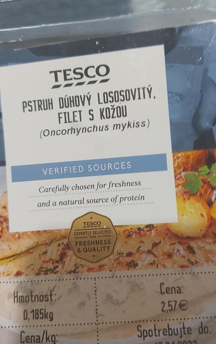 Fotografie - Pstruh dúhový lososovitý, filet s kožou Tesco