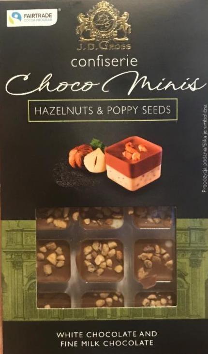 Fotografie - J. D. Gross confiserie Mini Chocolate Bites Hazelnut & poppy seeds