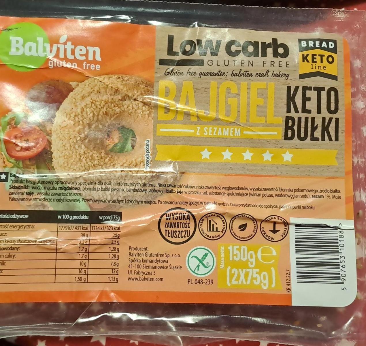 Fotografie - Bajgiel z sezamem Low carb Balviten