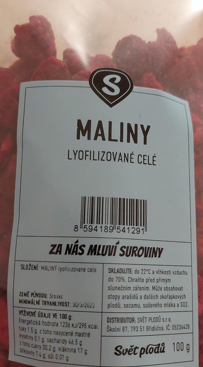 Fotografie - Maliny lyofilizované celé Svět plodů