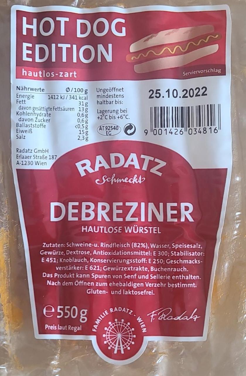 Fotografie - Debreziner Hautlose würstel Radatz Schmeckt