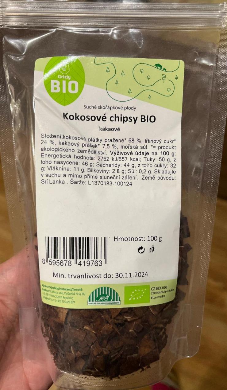 Fotografie - Bio Kokosové chipsy kakaové Grizly