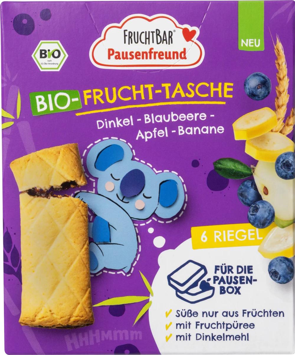 Fotografie - Bio-Frucht-Tasche Dinkel - Blaubeere - Apfel - Banane
