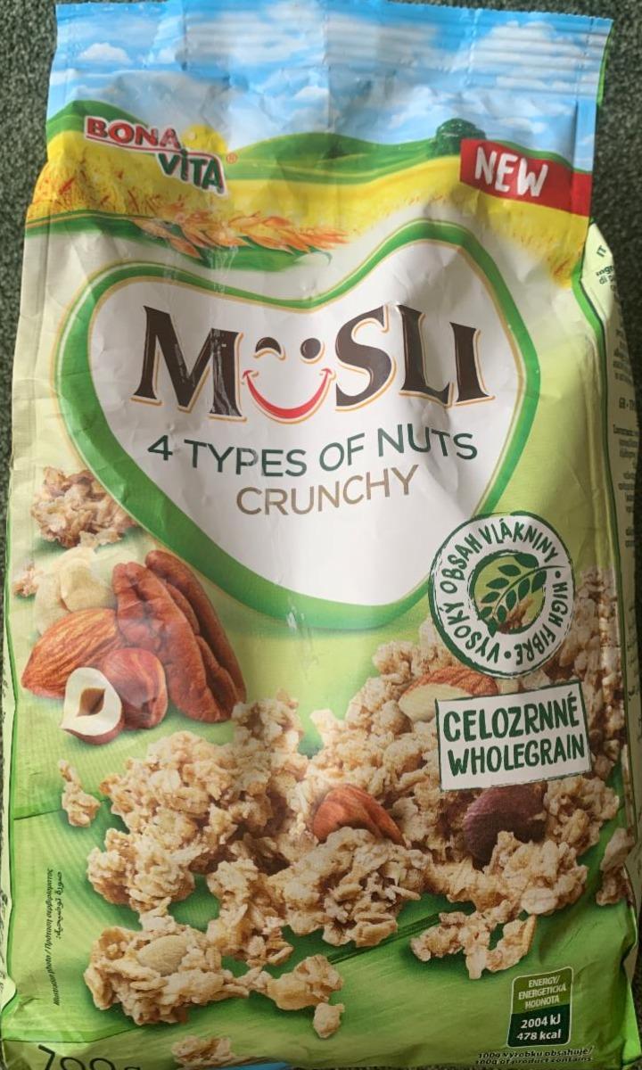 Fotografie - Bona Vita müsli 4 types of nuts (crunchy) - wholegrain
