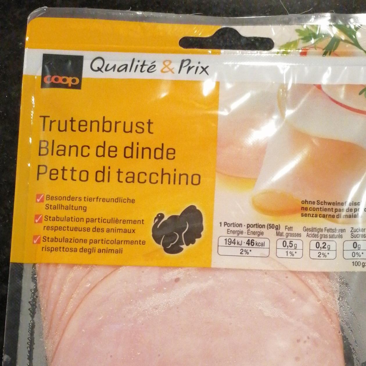 Fotografie - truthanbrust blanc de dinde petto di tacchino Coop Qualite & Prix