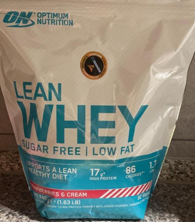 Fotografie - Lean Whey Strawberries & Cream Optimum Nutrition