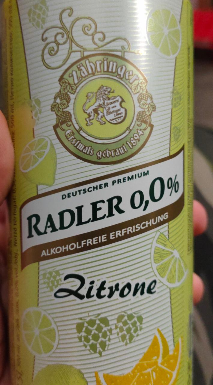 Fotografie - Radler 0,0% Zitrone Zähringer