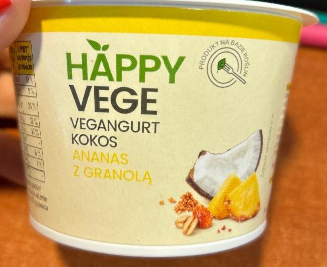 Fotografie - Vegangurt Kokos Ananas z Granola Happy Vege