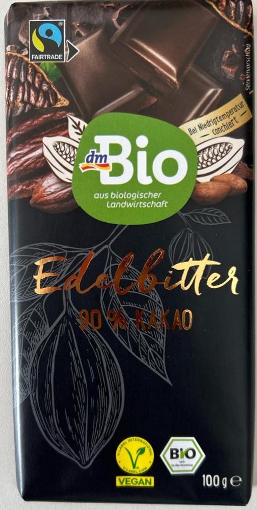 Fotografie - Edelbitter 90% kakao dmBio