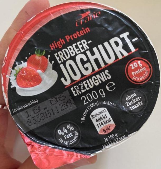 Fotografie - High Protein Erdbeet-Joghurt-Erzeugnis Crane