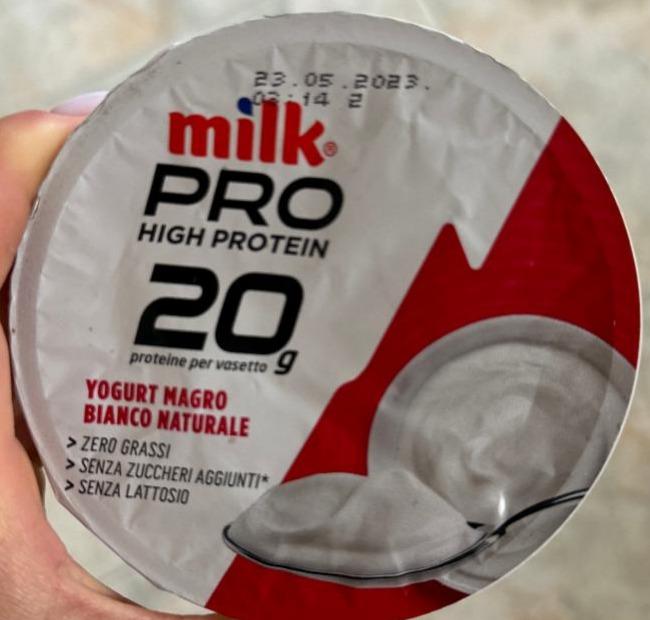 Fotografie - Yogurt magro bianco naturale pro high protein 20 g Milk