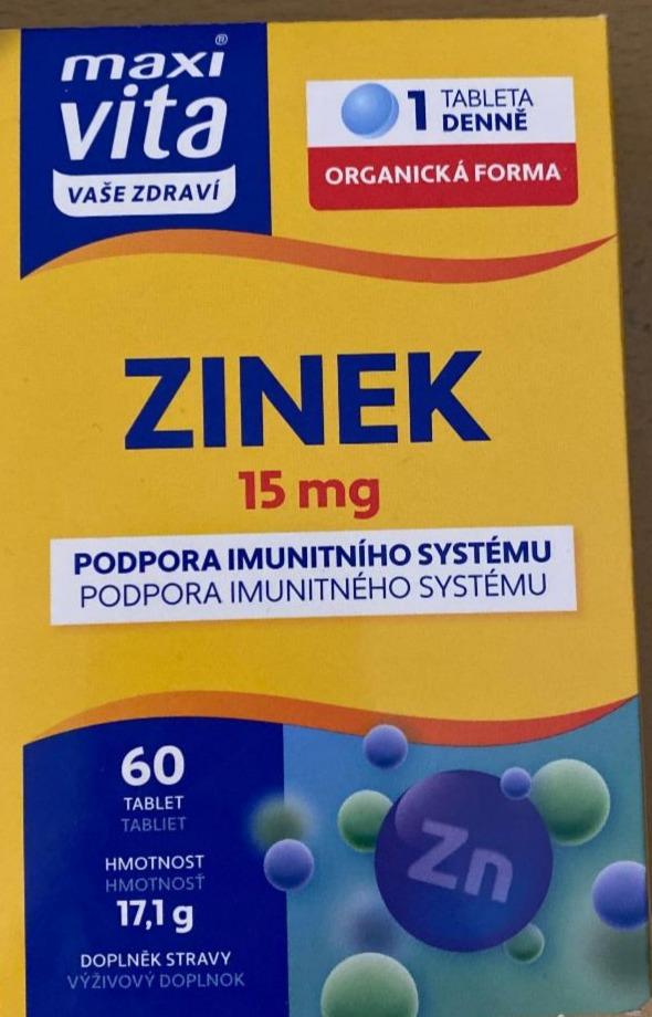 Fotografie - Zinek 15 mg MaxiVita