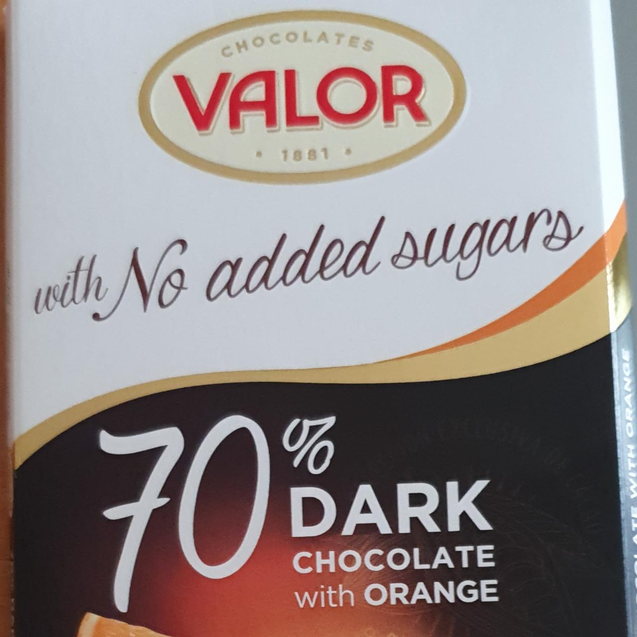 Fotografie - Dark Chocolate with orange 70% Valor