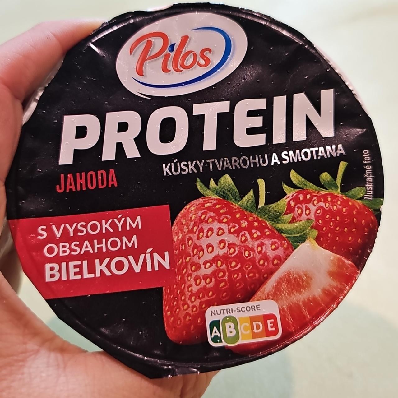 Fotografie - Protein Jahoda Kúsky tvarohu a smotana Pilos