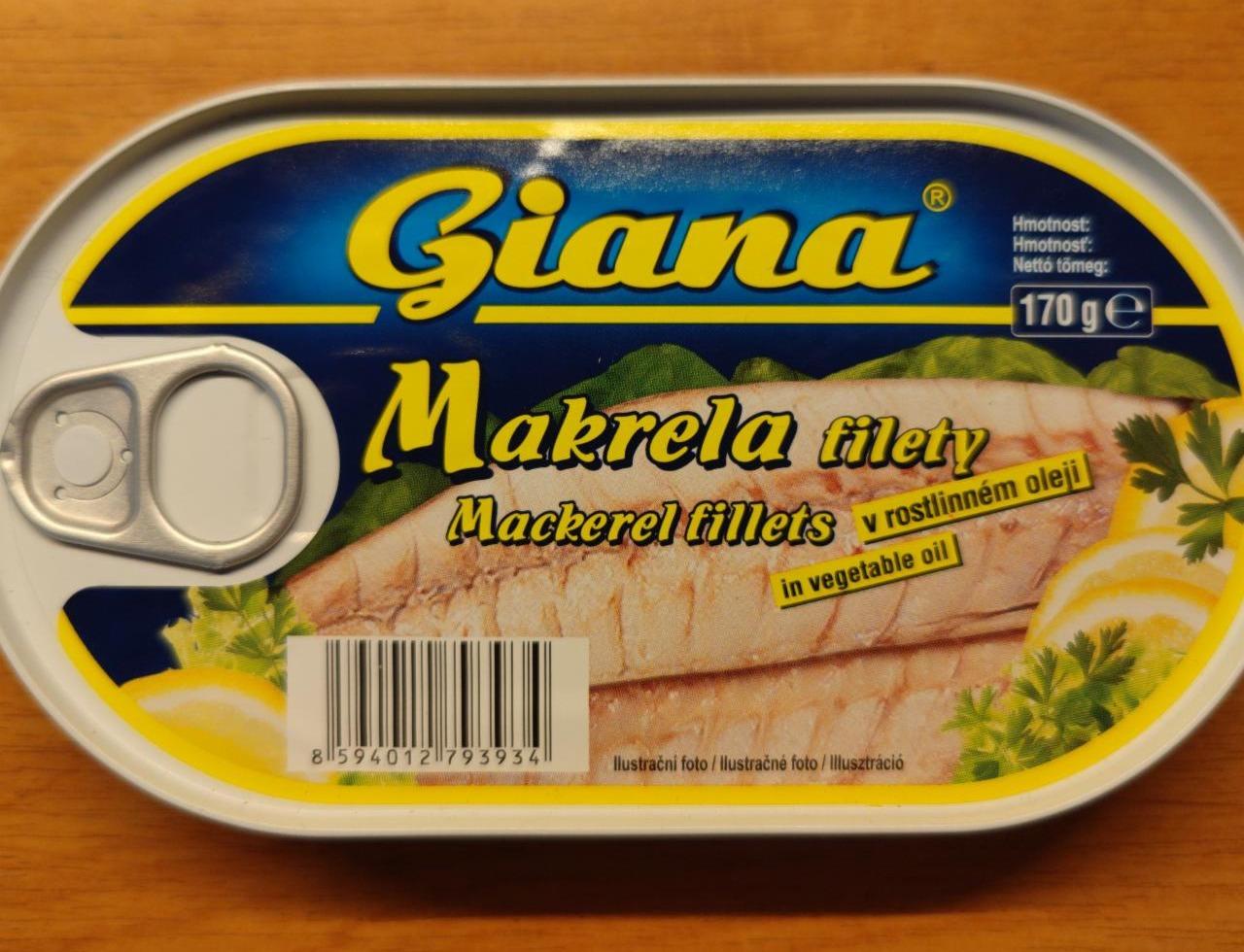 Fotografie - Makrela filety v rostlinném oleji Giana